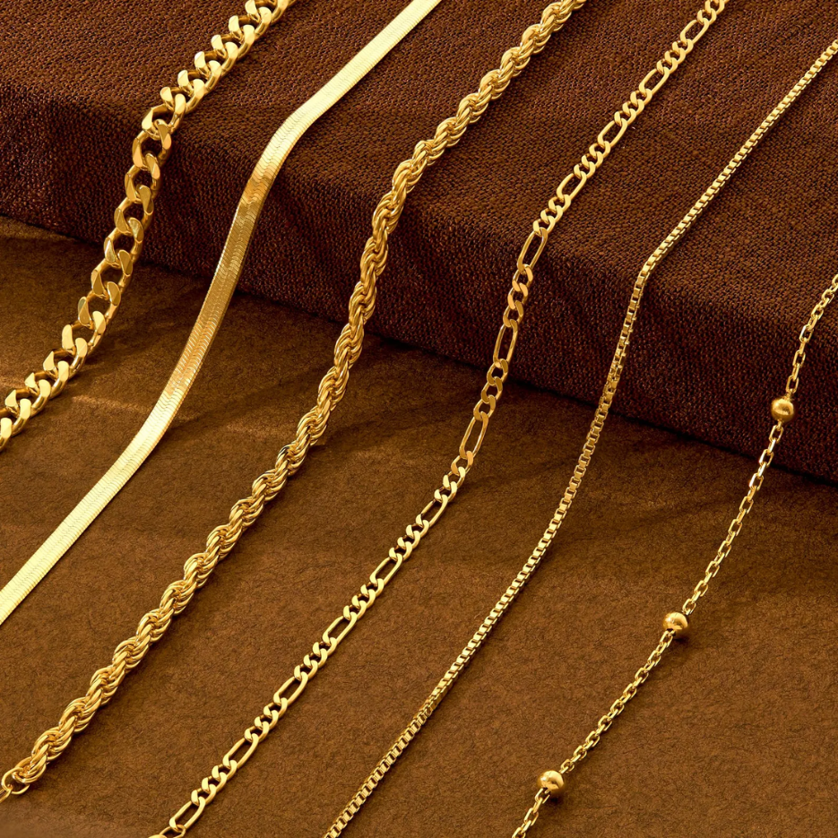 14k Solid Gold Curb Chain Necklace