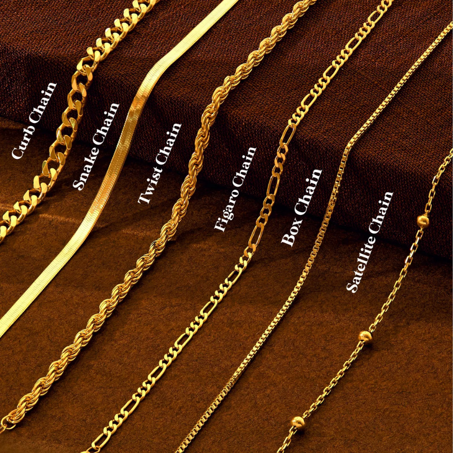 14k Solid Gold Curb Chain Necklace
