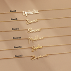 14k Solid Gold Mini Name Necklace