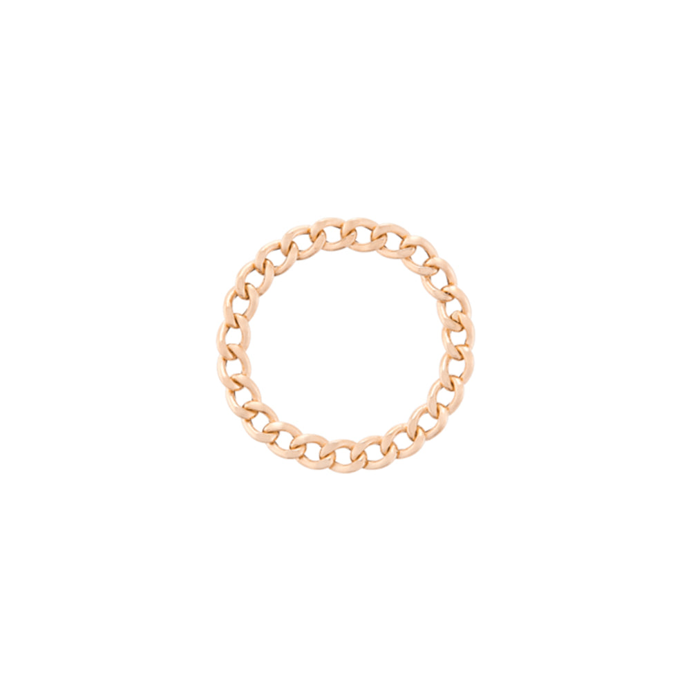 14k Solid Gold Curb Chain Ring