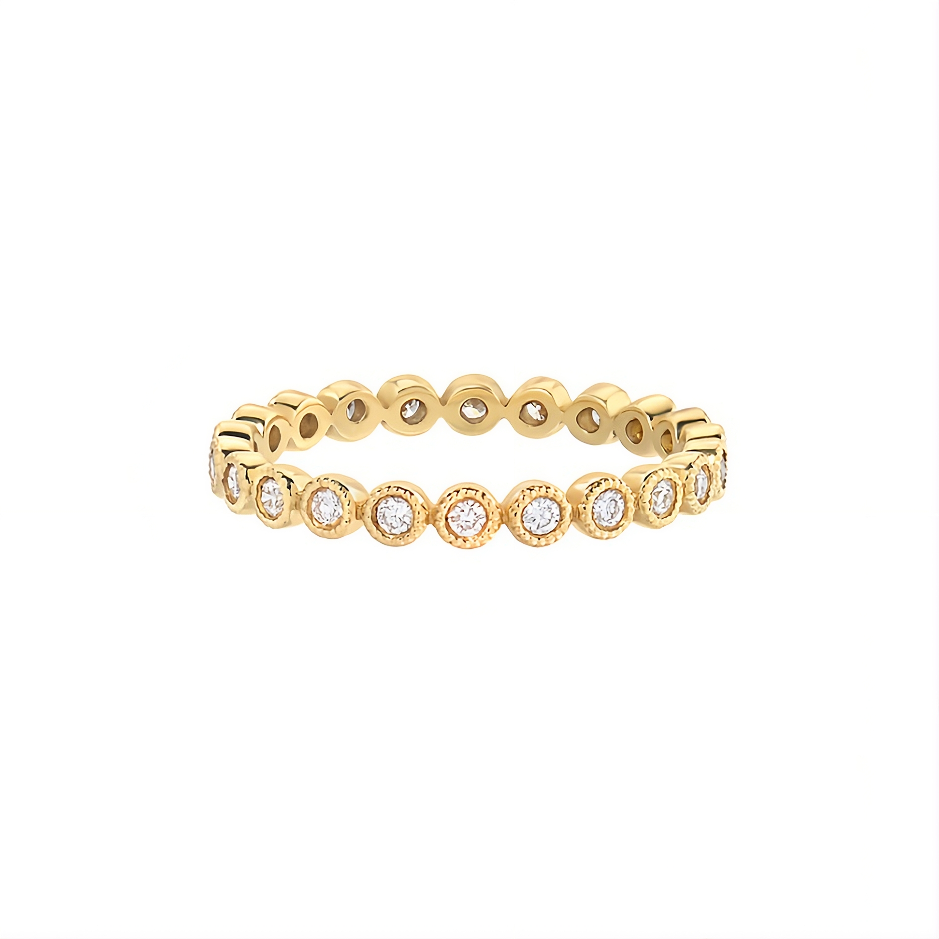 14K Solid Gold Bezel Ring